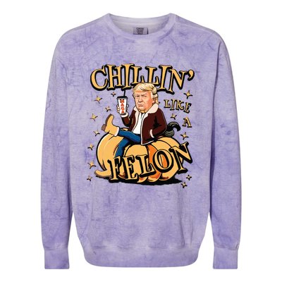 Chillin Like A Felon Fall Colorblast Crewneck Sweatshirt