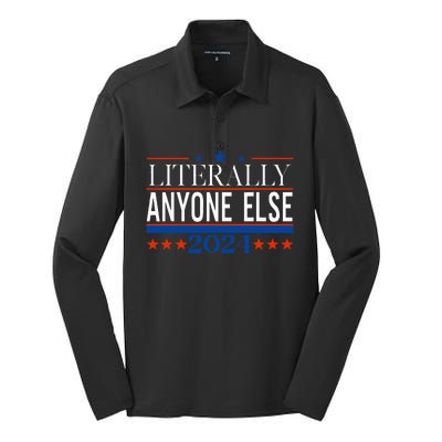 Classic Literally Anyone Else 2024 Trump Felon President Silk Touch Performance Long Sleeve Polo