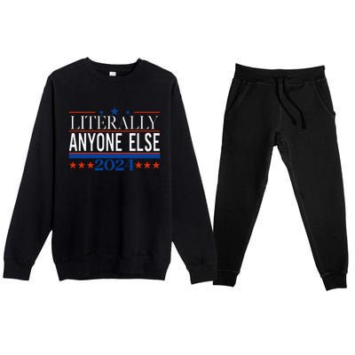 Classic Literally Anyone Else 2024 Trump Felon President Premium Crewneck Sweatsuit Set