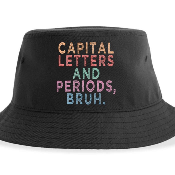 Capital Letters And Periods Bruh Sustainable Bucket Hat