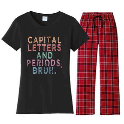 Capital Letters And Periods Bruh Women's Flannel Pajama Set