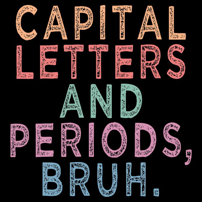 Capital Letters And Periods Bruh Women's Crop Top Tee