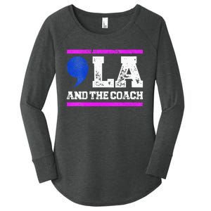 Comma La And The Coach Kamala Harris & Tim Walz Women's Perfect Tri Tunic Long Sleeve Shirt