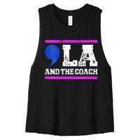 Comma La And The Coach Kamala Harris & Tim Walz Women's Racerback Cropped Tank