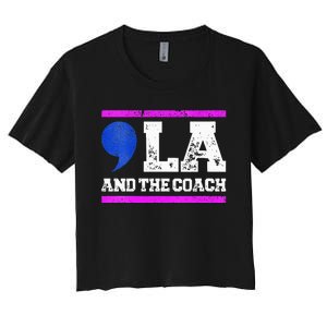 Comma La And The Coach Kamala Harris & Tim Walz Women's Crop Top Tee