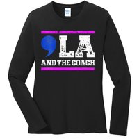 Comma La And The Coach Kamala Harris & Tim Walz Ladies Long Sleeve Shirt