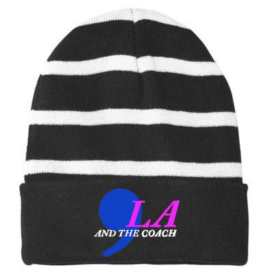 Comma La And The Coach Commala & The Coach Comma La Coach Striped Beanie with Solid Band