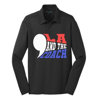 Comma La And The Coach Kamala Harris & Tim Walz Silk Touch Performance Long Sleeve Polo