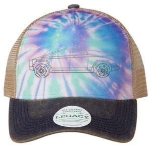 Cybertrucks Line Art Futuristic Truck Cyber Design Ev Fan Legacy Tie Dye Trucker Hat