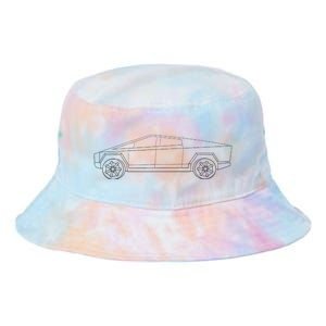 Cybertrucks Line Art Futuristic Truck Cyber Design Ev Fan Tie Dye Newport Bucket Hat