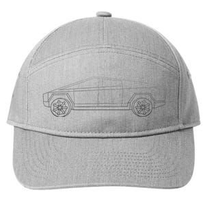 Cybertrucks Line Art Futuristic Truck Cyber Design Ev Fan 7-Panel Snapback Hat