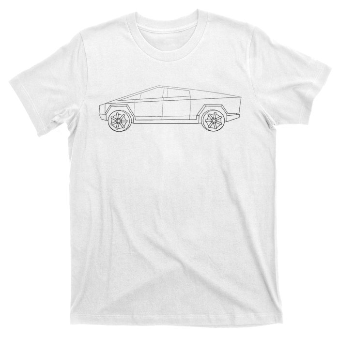 Cybertrucks Line Art Futuristic Truck Cyber Design Ev Fan T-Shirt