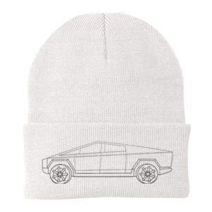 Cybertrucks Line Art Futuristic Truck Cyber Design Ev Fan Knit Cap Winter Beanie