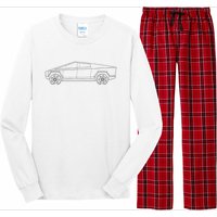 Cybertrucks Line Art Futuristic Truck Cyber Design Ev Fan Long Sleeve Pajama Set