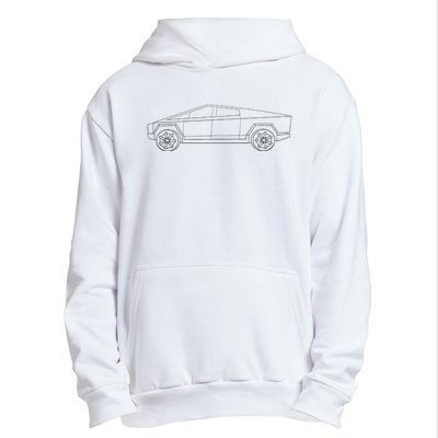 Cybertrucks Line Art Futuristic Truck Cyber Design Ev Fan Urban Pullover Hoodie