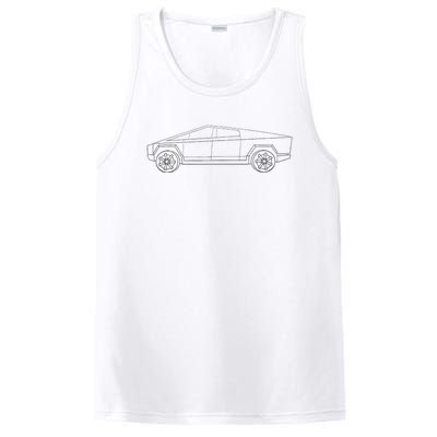 Cybertrucks Line Art Futuristic Truck Cyber Design Ev Fan PosiCharge Competitor Tank