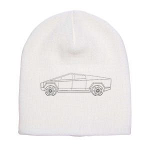 Cybertrucks Line Art Futuristic Truck Cyber Design Ev Fan Short Acrylic Beanie