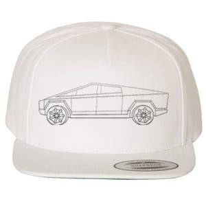 Cybertrucks Line Art Futuristic Truck Cyber Design Ev Fan Wool Snapback Cap