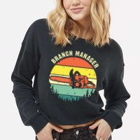 Cool Lumberjack Art Arborist Logger Branch Manager Cropped Pullover Crew