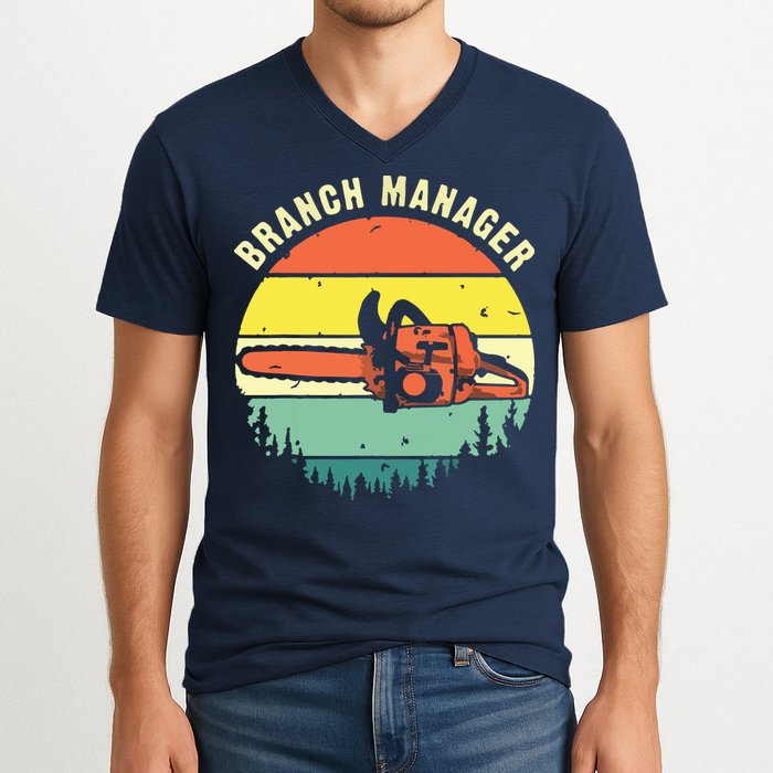 Cool Lumberjack Art Arborist Logger Branch Manager V-Neck T-Shirt
