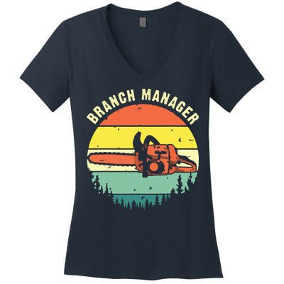Cool Lumberjack Art Arborist Logger Branch Manager Women's V-Neck T-Shirt
