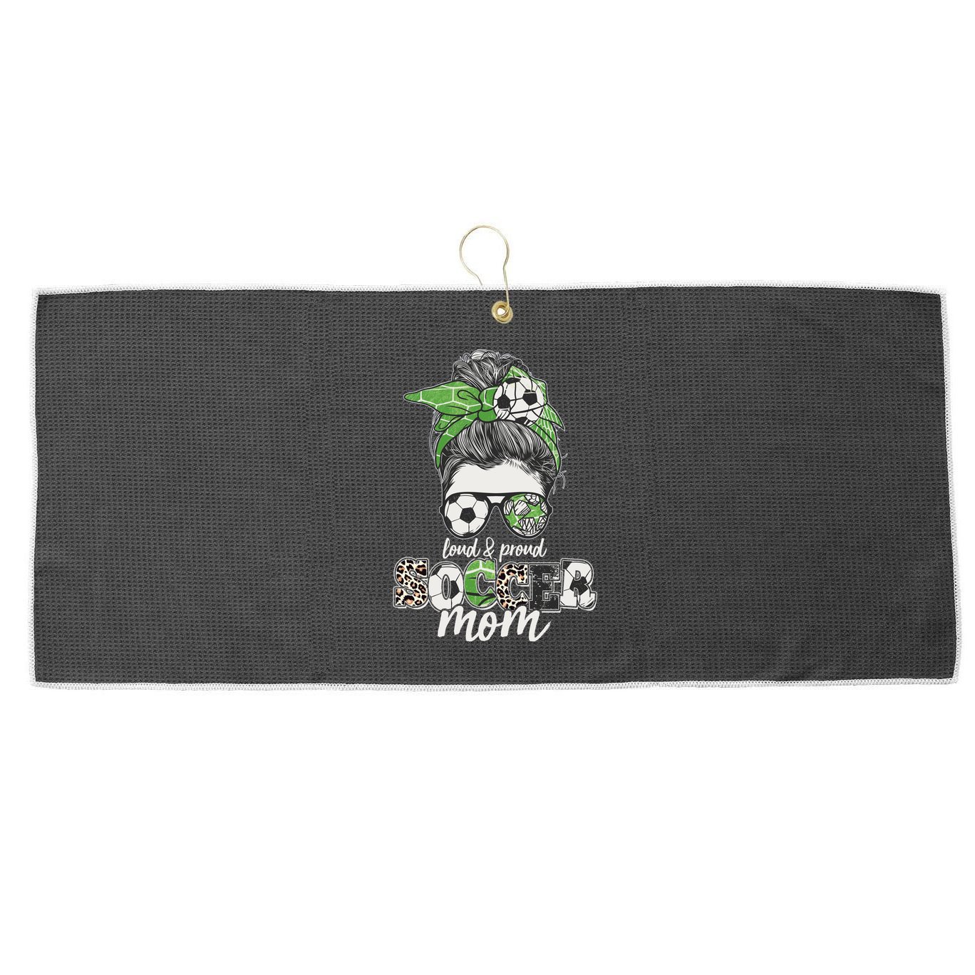 Cute Loud And Proud Soccer Mom Large Microfiber Waffle Golf Towel