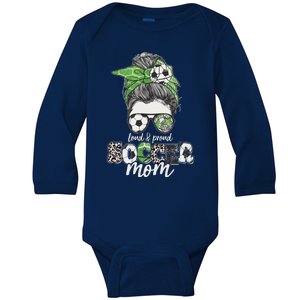 Cute Loud And Proud Soccer Mom Baby Long Sleeve Bodysuit