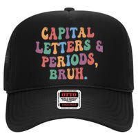 Capital Letters and Periods Bruh Bruh Teacher High Crown Mesh Back Trucker Hat