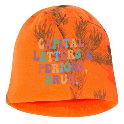 Capital Letters and Periods Bruh Bruh Teacher Kati - Camo Knit Beanie