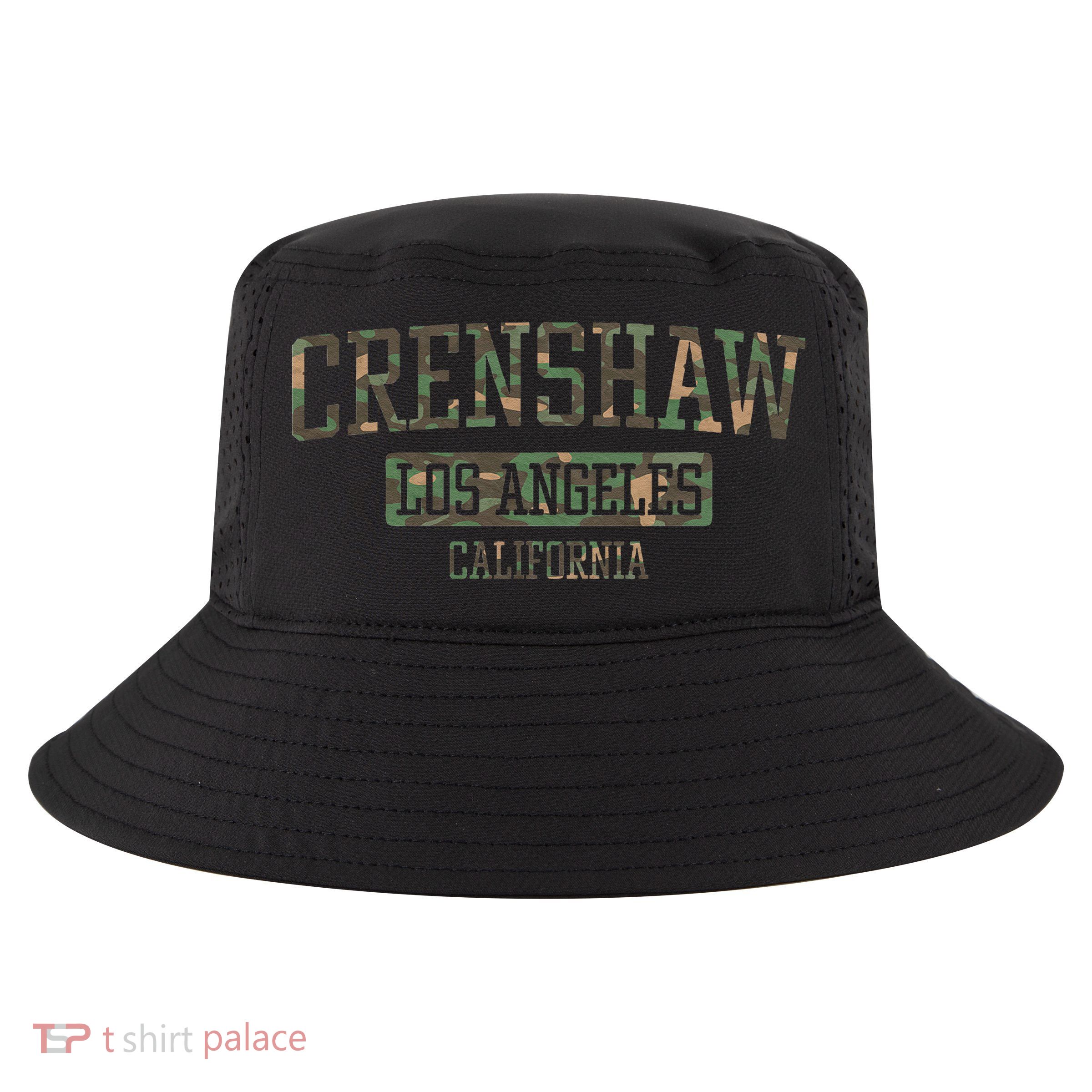 Crenshaw Los Angeles California Vintage Camo Cool Comfort Performance Bucket Hat