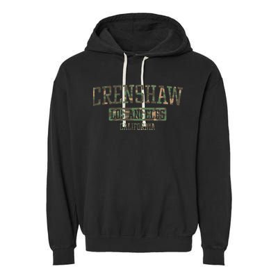 Crenshaw Los Angeles California Vintage Camo Garment-Dyed Fleece Hoodie