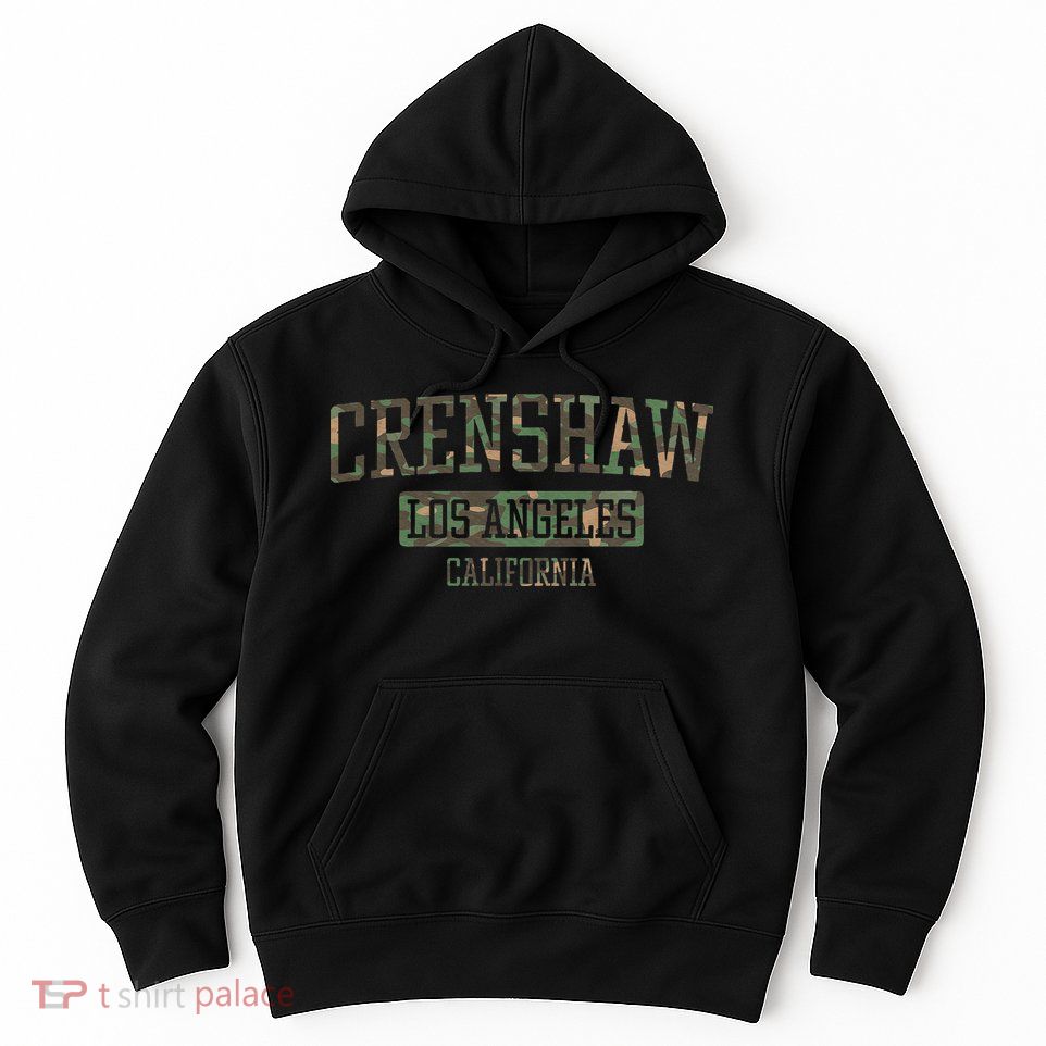Crenshaw Los Angeles California Vintage Camo Hoodie
