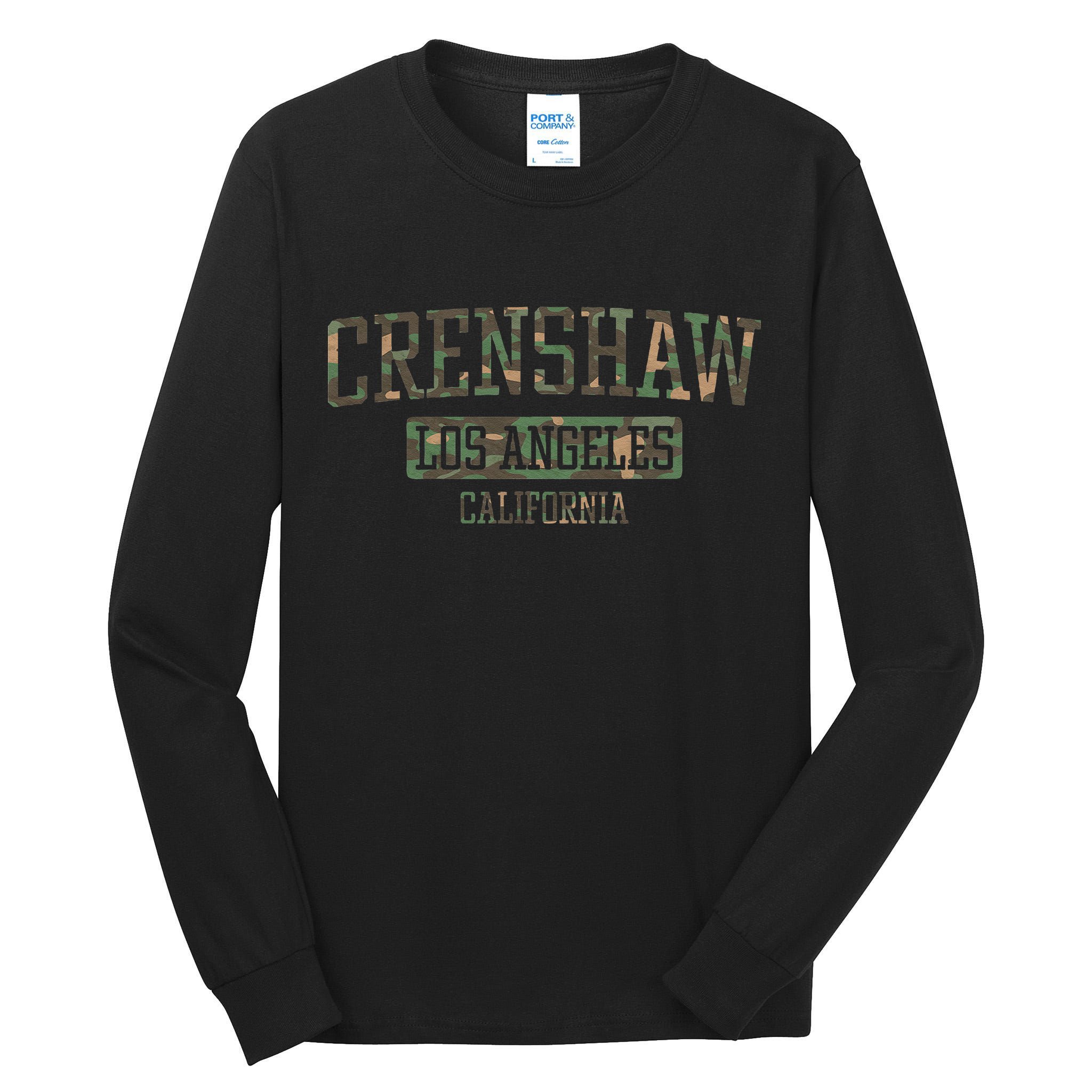 Crenshaw Los Angeles California Vintage Camo Tall Long Sleeve T-Shirt