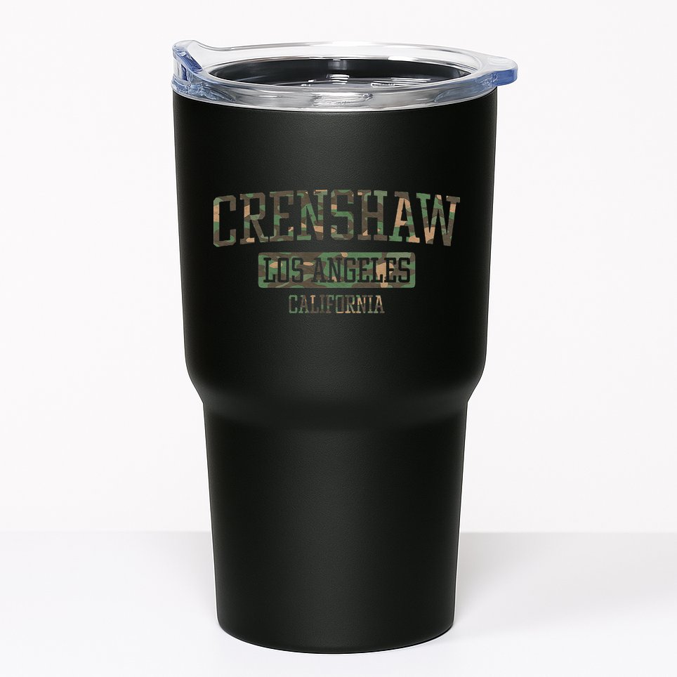 Crenshaw Los Angeles California Vintage Camo Tumbler