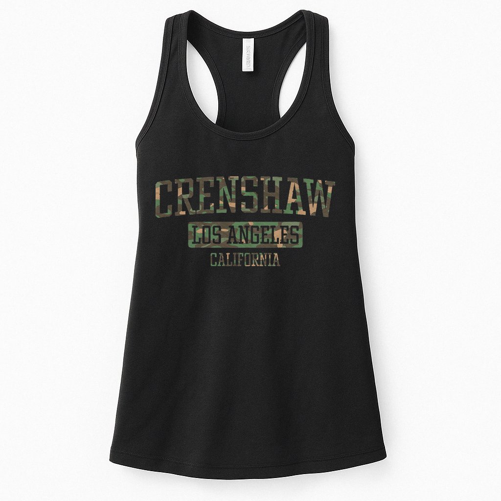 Crenshaw Los Angeles California Vintage Camo Womens Tank Top