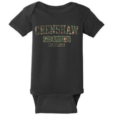 Crenshaw Los Angeles California Vintage Camo Baby Bodysuit