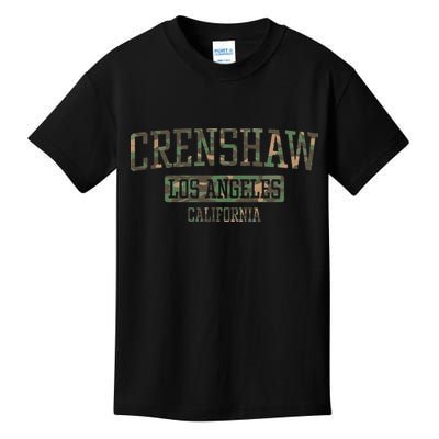 Crenshaw Los Angeles California Vintage Camo Kids T-Shirt