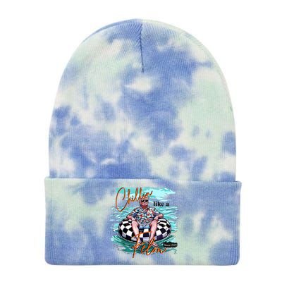 Chillin Like A Felon Funny Trump Summer 2024 Tie Dye 12in Knit Beanie