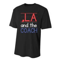 Comma La And The Coach Harris Walz 2024 Educators Youth Performance Sprint T-Shirt