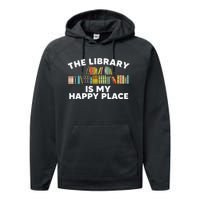 Cool Library Art For Wo Bookworm Librarian Book Lover Performance Fleece Hoodie