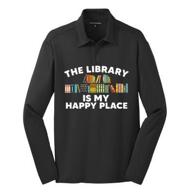 Cool Library Art For Wo Bookworm Librarian Book Lover Silk Touch Performance Long Sleeve Polo