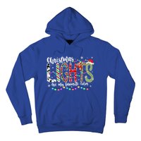 Christmas Lights Are My Favorite Color Leopard Red Plaid Gift Hoodie