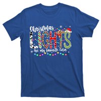 Christmas Lights Are My Favorite Color Leopard Red Plaid Gift T-Shirt