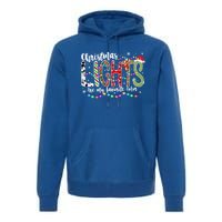 Christmas Lights Are My Favorite Color Leopard Red Plaid Gift Premium Hoodie