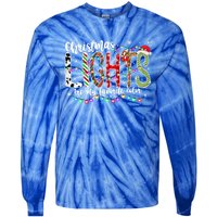 Christmas Lights Are My Favorite Color Leopard Red Plaid Gift Tie-Dye Long Sleeve Shirt