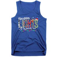 Christmas Lights Are My Favorite Color Leopard Red Plaid Gift Tank Top