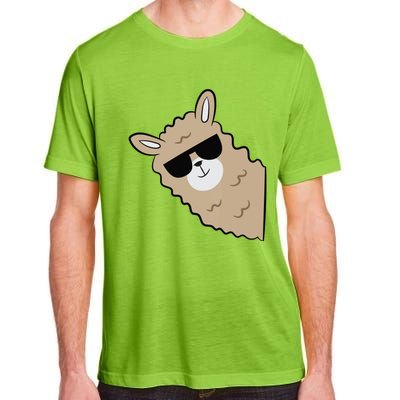 Cute Llama Alpaca With Sunglasses Funny Llama Adult ChromaSoft Performance T-Shirt