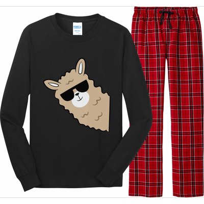 Cute Llama Alpaca With Sunglasses Funny Llama Long Sleeve Pajama Set