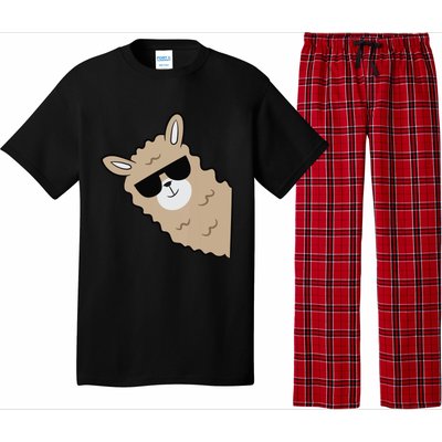 Cute Llama Alpaca With Sunglasses Funny Llama Pajama Set