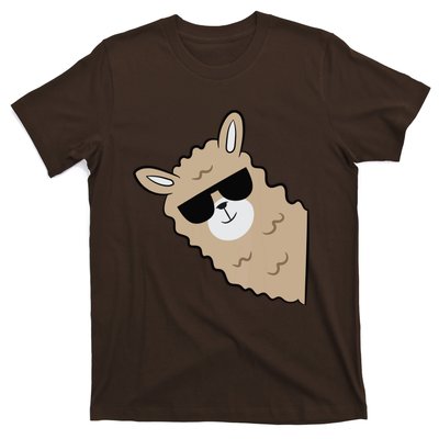 Cute Llama Alpaca With Sunglasses Funny Llama T-Shirt